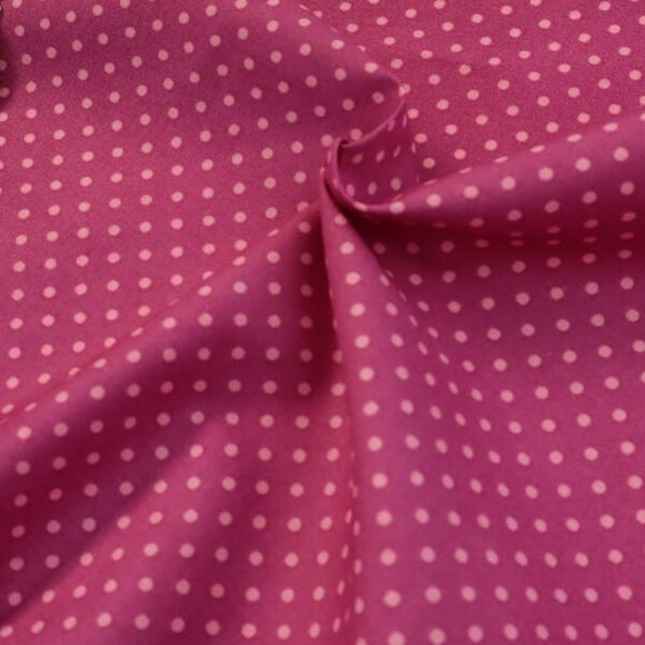 Reynard Fabrics Cotton Poplin - Polka Dot Dusty Pink/Candy