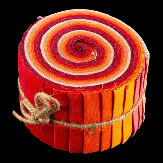 Fabric Freedom - Natures Moods 20 Piece Quilting Cotton Fabric Strip Roll - 20 x 2.5" by 44" - Darling Clementine