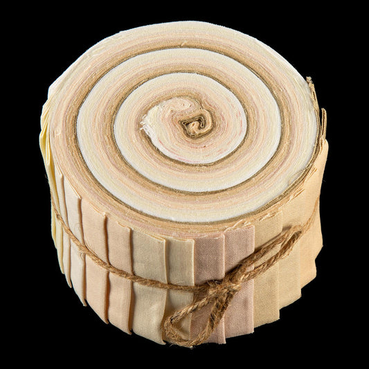 Fabric Freedom - Natures Moods 20 Piece Quilting Cotton Fabric Strip Roll - 20 x 2.5" by 44" - Not Quite White