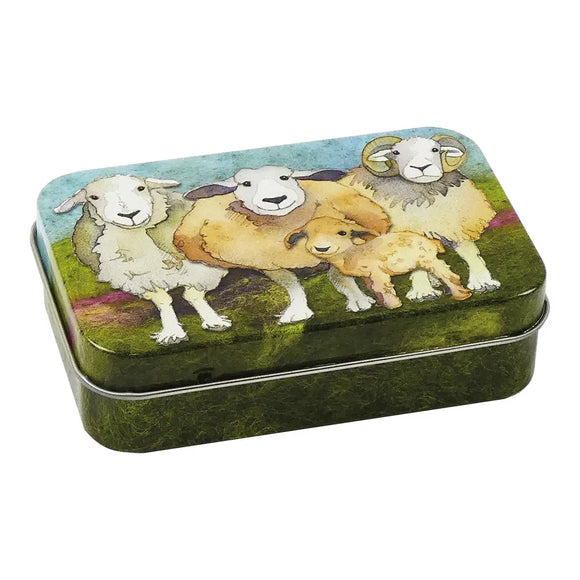 Felted Sheep Mini Rectangular Tin by Emma Ball Ltd