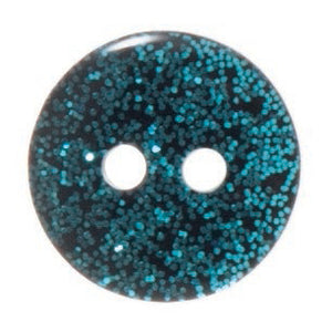 Button Shiny Glitter - 12mm Aqua Blue
