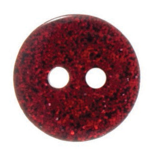 Button Shiny Glitter - 12mm Red