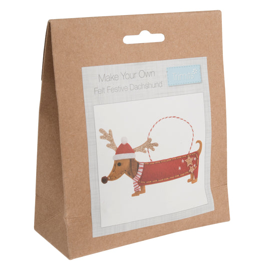 Felt Decoration Kit - Christmas: Festive Dachshund