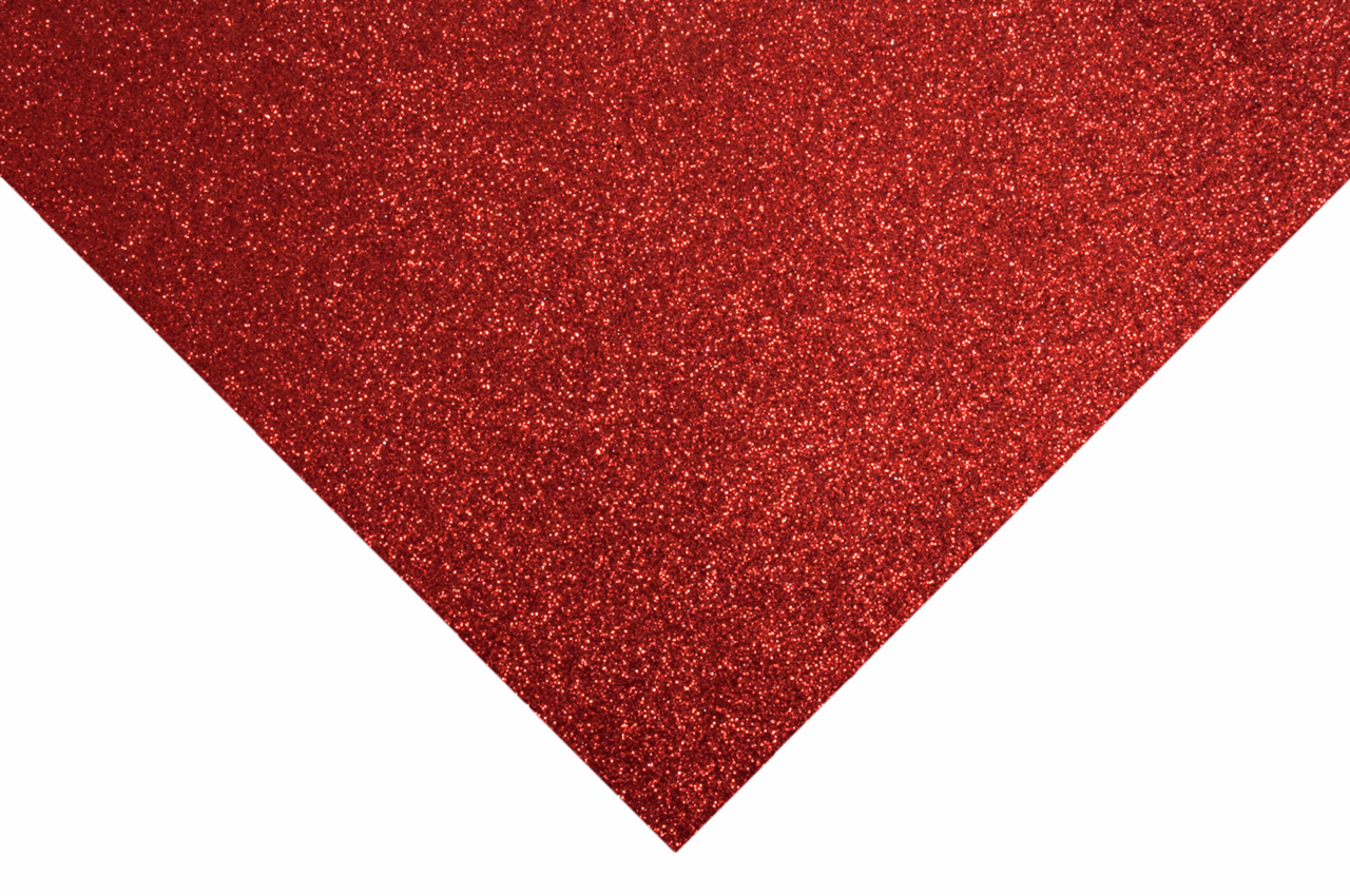 Stiff Glitter Felt - Red