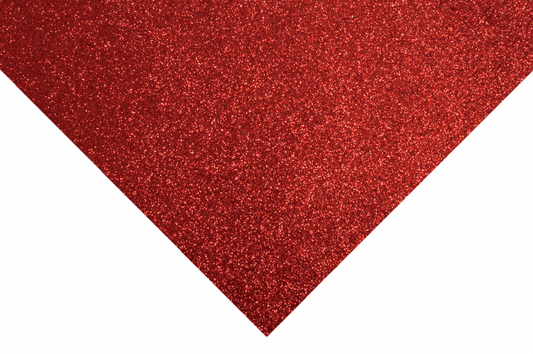 Stiff Glitter Felt - Red