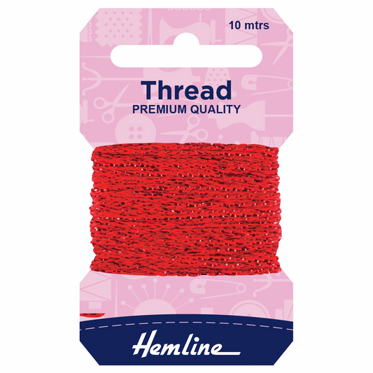 Hemline Glitter Thread - Red