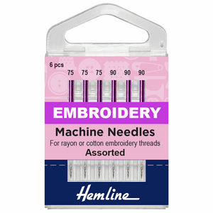 Hemline Medium Assorted Embroidery Machine Needles