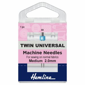 Hemline Twin Universal Machine Needle 2mm