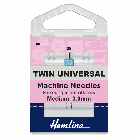 Hemline Twin Universal Machine Needle 3mm