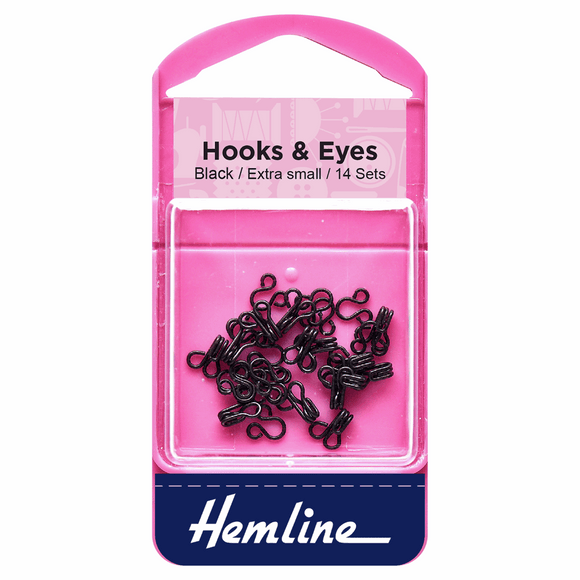 Hemline Hooks & Eyes Black Size 0