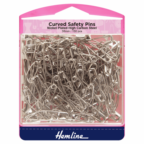 Hemline Curved Safety Pins - 150pk