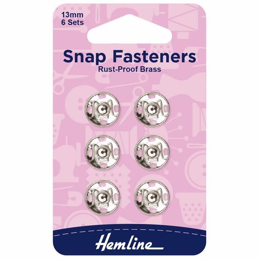 Hemline Nickel Snap Fasteners 13mm