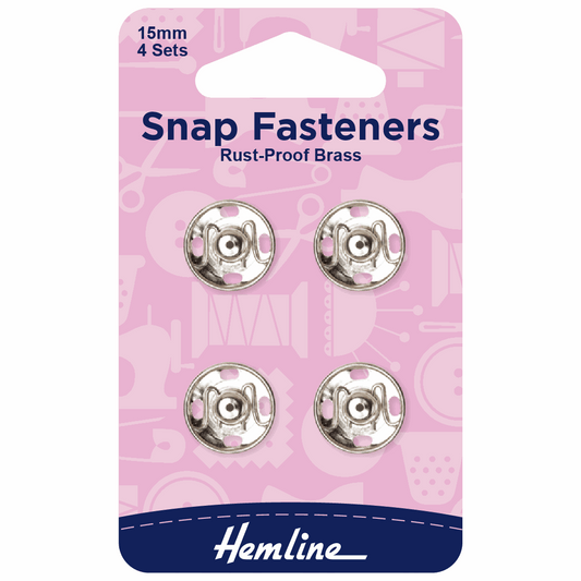 Hemline Nickel Snap Fasteners 15mm