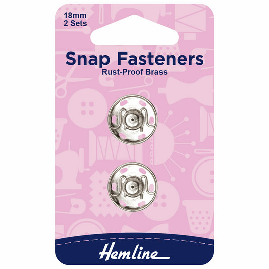 Hemline Nickel Snap Fasteners 18mm