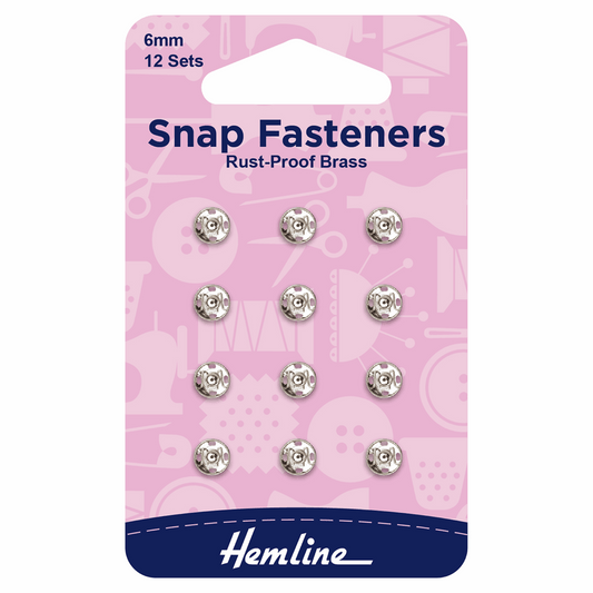 Hemline Nickel Snap Fasteners 6mm
