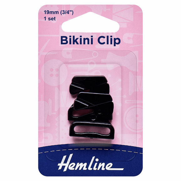 Hemline Bikini Clip Black