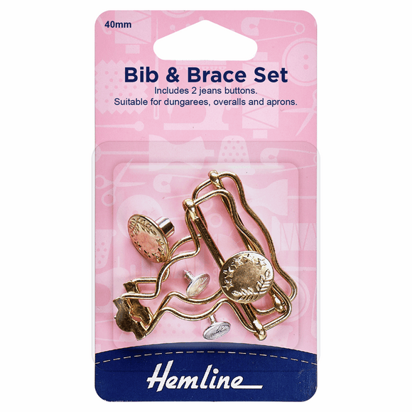 Hemline Bib & Brace Set - Gold
