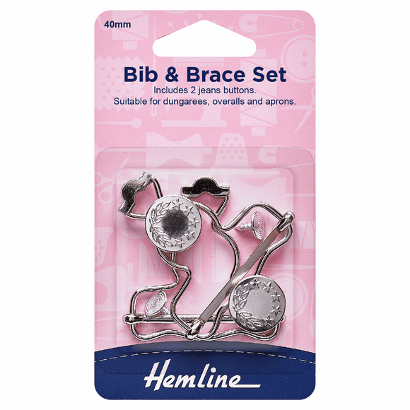 Hemline Bib & Brace Set - Nickel