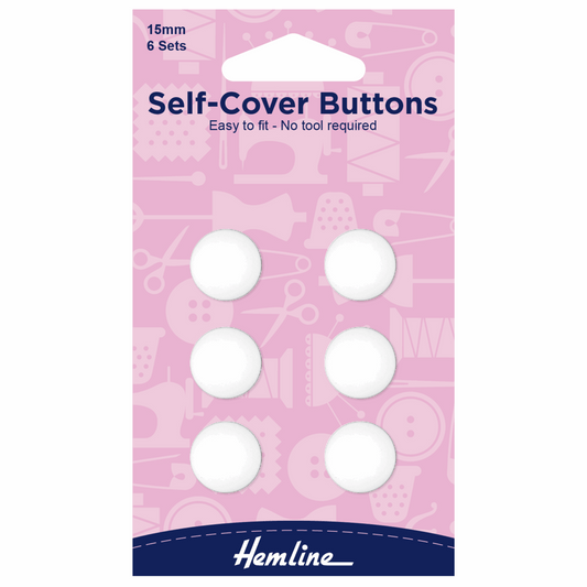 Hemline Self Cover Buttons 15mm