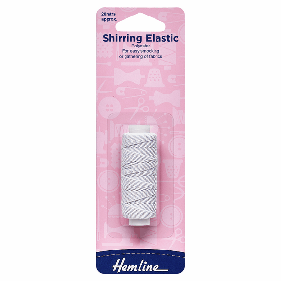 Hemline Shirring Elastic - White