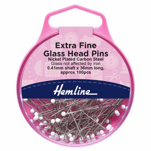 Hemline Extra Fine Glass Head Pins