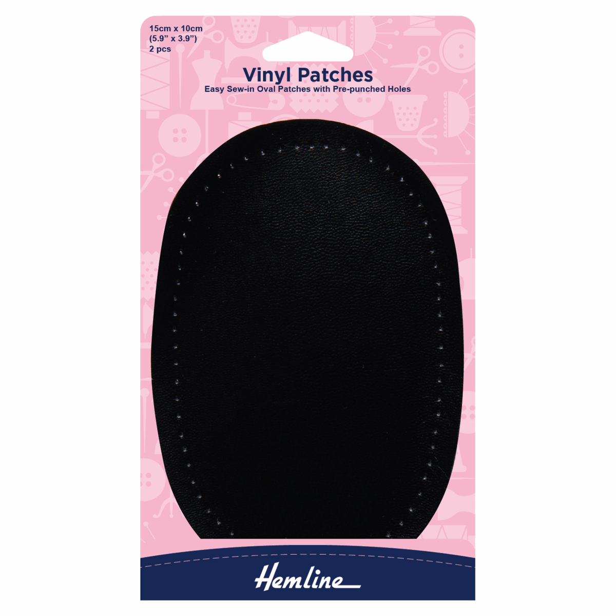 Hemline Black Vinyl Patch