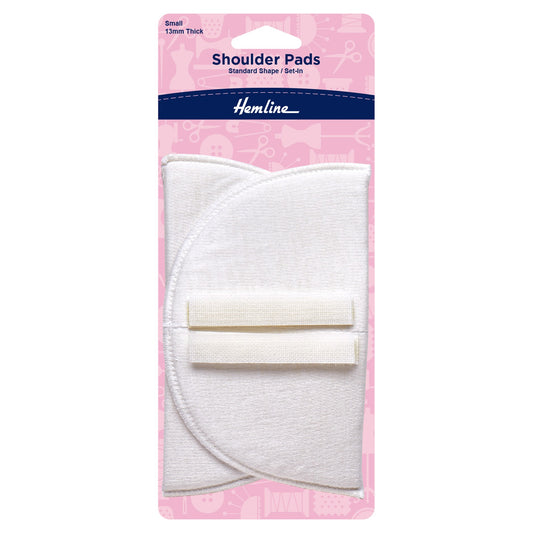 Hemline Shoulder Pads: Standard Set-In: Small: White