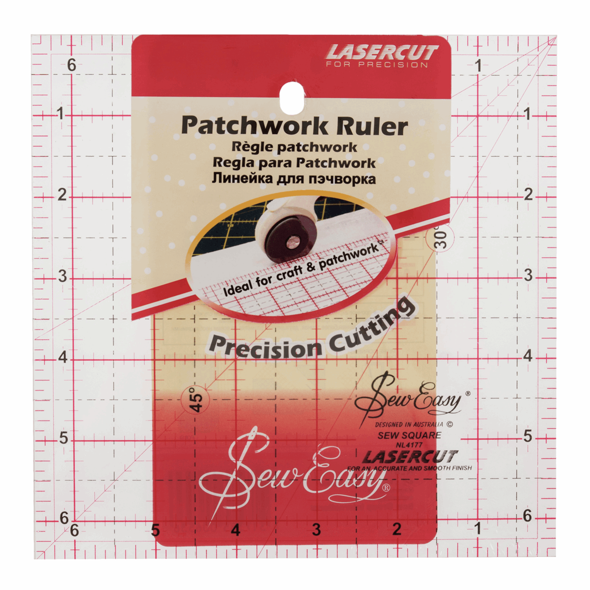Sew Easy Patchwork Ruler 6.5" Sq