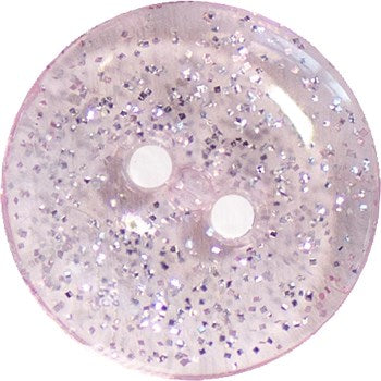 Buttons - 15mm Italian 2-hole Pale Pink Glitter
