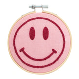 Cotton Clara -Smiley Pink Hoop Embroidery Kit