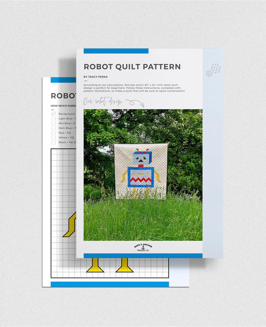 Rope & Anchor - Robot Quilt Pattern
