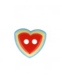 3d Button Heart - Red Rainbow