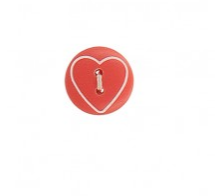 Heart Laser Button - Strawberry
