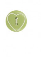 Heart Laser Button - Pale Olive
