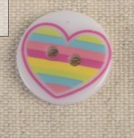 Printed Button - Heart