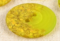 Button With Wood Shaving Detail - Green