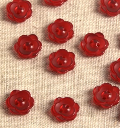 Flower Button - Red