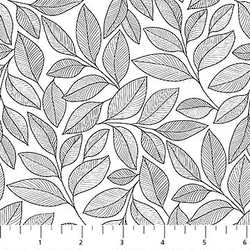 Northcott Fabrics - Simply Neutral 2 - Grey Leaves