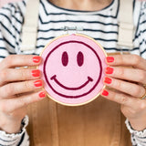 Cotton Clara -Smiley Pink Hoop Embroidery Kit