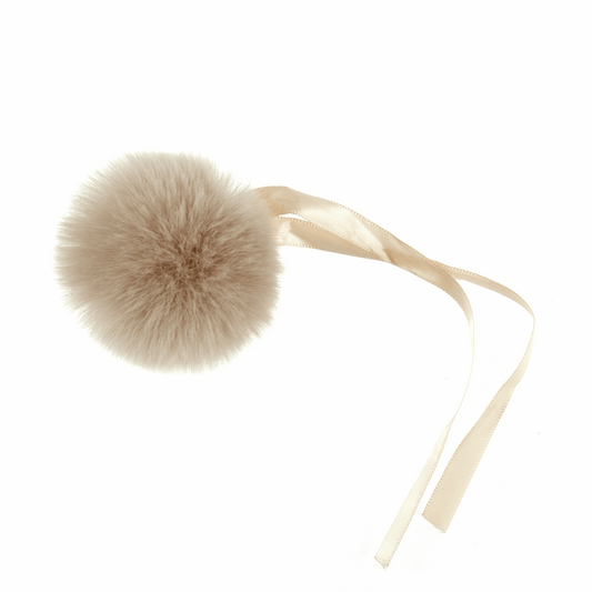 Pom Pom: Faux Fur: Medium: 6cm: 1 Piece: Natural