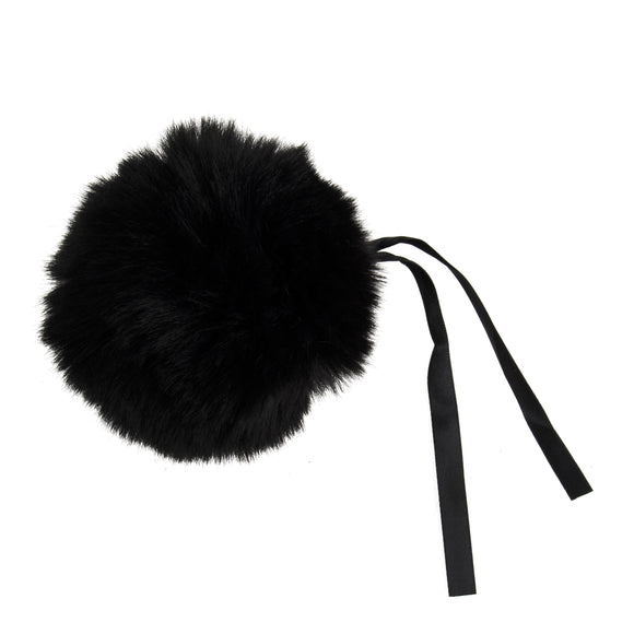 Pom Pom: Faux Fur Tipped: Medium: 11cm: 1 Piece: Black