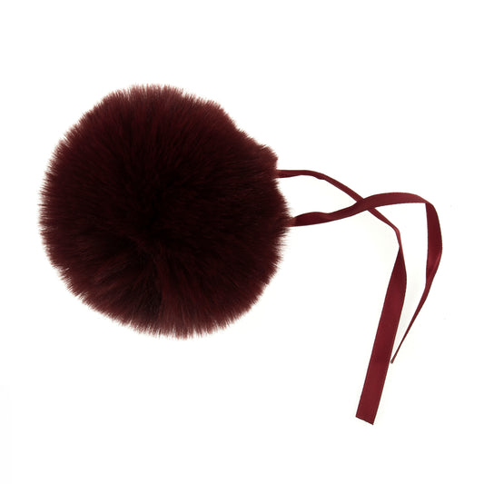 Pom Pom: Faux Fur Tipped: Medium: 11cm: 1 Piece: Burgundy
