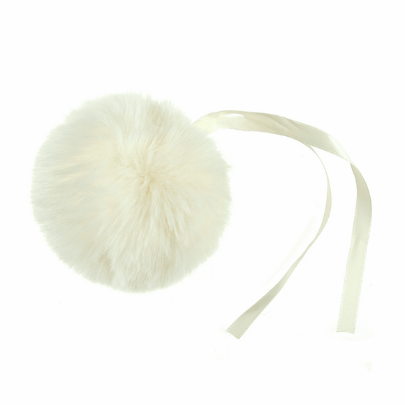 Pom Pom: Faux Fur: Medium: 11cm: 1 Piece: Cream