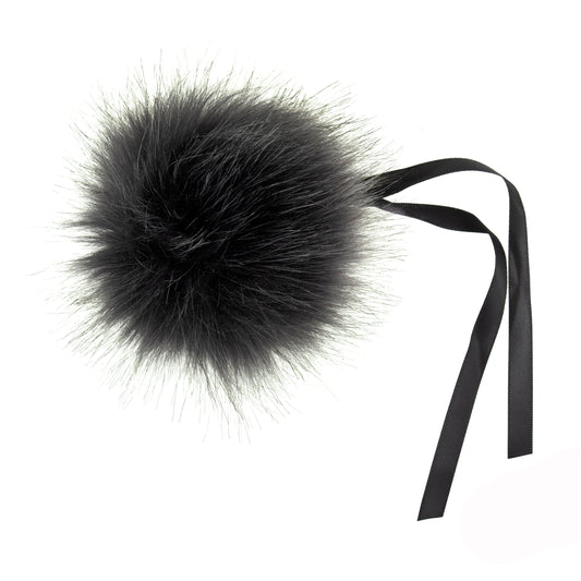 Pom Pom: Faux Fur Tipped: Medium: 11cm: 1 Piece: Grey