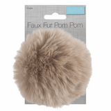 Pom Pom: Faux Fur: Medium: 11cm: 1 Piece: Natural