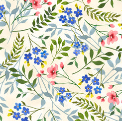 QT fabrics - Wildflower Farm - Wildflowers Cream