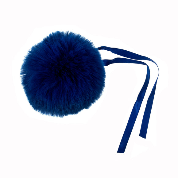Pom Pom: Faux Fur: Medium: 11cm: 1 Piece: Blue