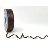 Safisa Double Faced Satin Ribbon -3mm Chocolate Brown