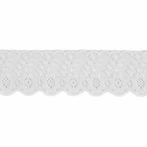 Nylon Lace- Daisy Scalloped- 35mm White