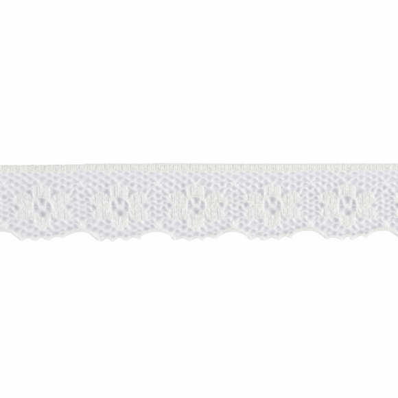 Nylon Lace- Daisy Scalloped- 15mm Cream